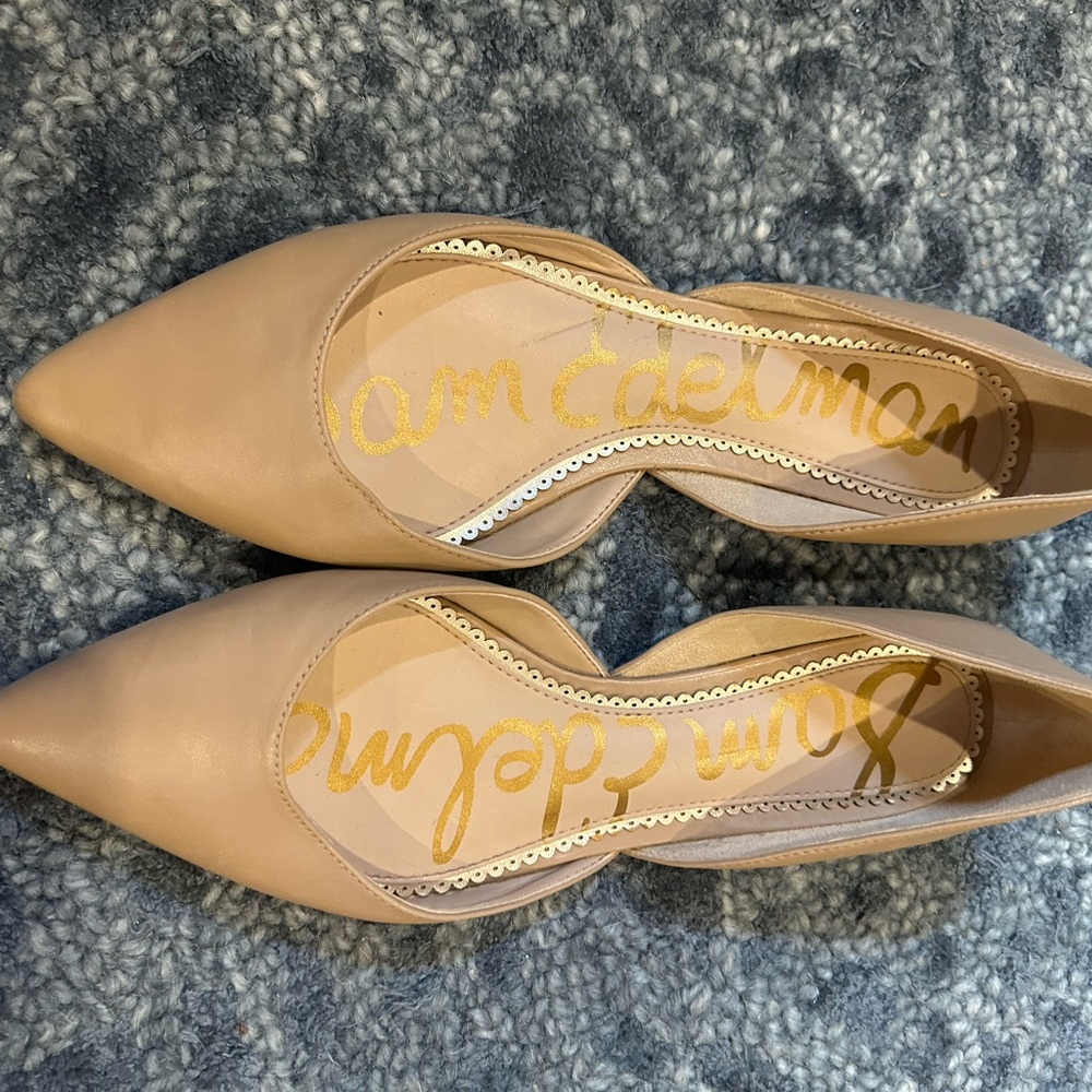 Sam Edelman Pointed Toe Tan Flats